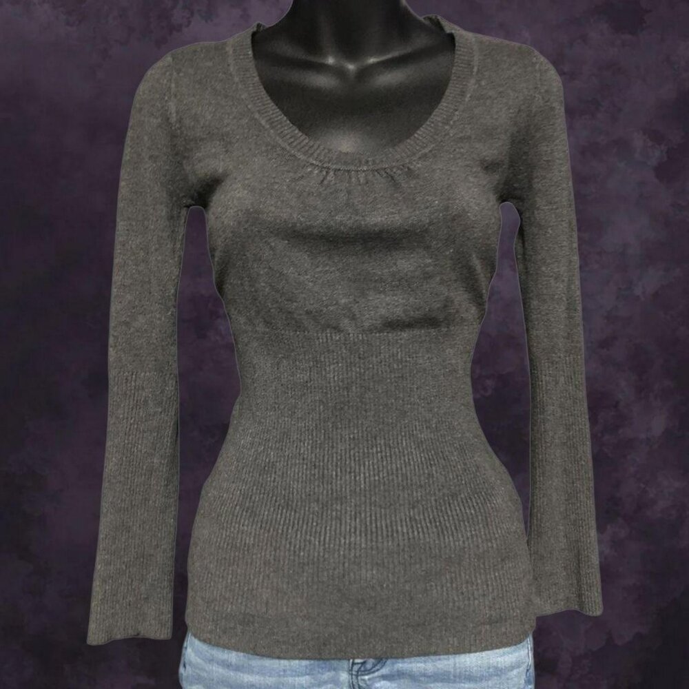 Vtg Majora Grey Puff Top
